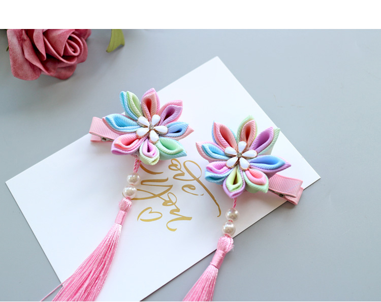Cô gái Hanfu phụ kiện tóc kẹp tóc cổ gió trẻ em quần áo anh đào tua rua phụ kiện tóc gần đây