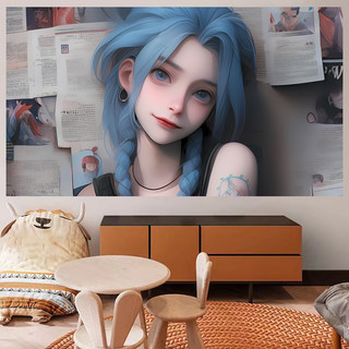 League of Legends Jinx Battle of Two Cities background cloth