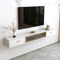 Small Household Type Light Lavish Imitation Rock Plate Textured Wall-mounted TV Cabinet Brief Modern Living Room Suspended Hanging Wall Hanging Cabinet Narrow