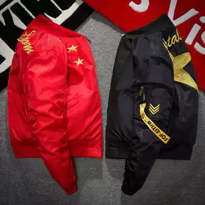 Baseball suit jacket men's embroidery wild spring and Autumn tide brand ma1 American air Force bomber jacket Men's trend casual