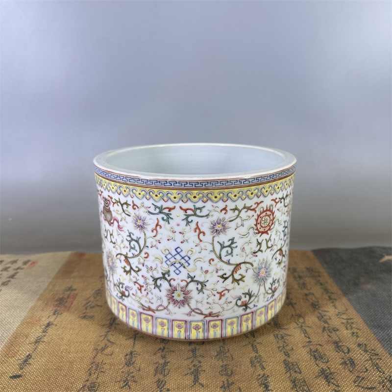 中国古玩粉彩唐人物色絵香炉桐箱付 中国古玩粉彩唐