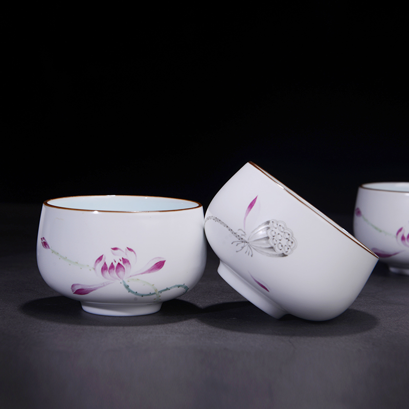 Kung fu master cup single cup sample tea cup hand - made of ceramic cups a cup individual small single porcelain tea cup