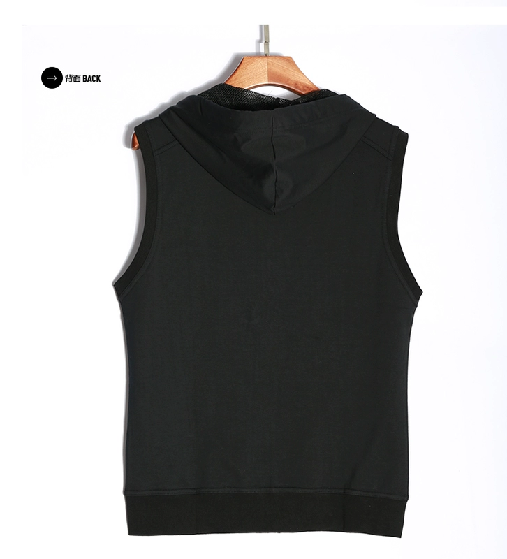 Áo vest nam mùa hè phiên bản Hàn Quốc của áo dài tự tay có mũ trùm đầu thể thao bằng vải cotton - Áo vest cotton áo 3 lỗ tập gym