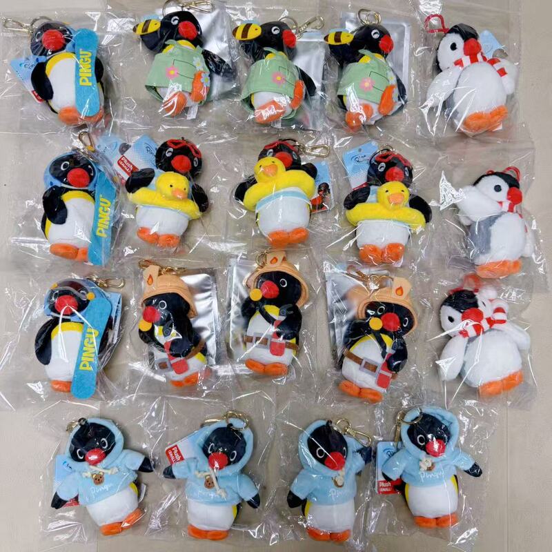 Korean Genuine Pingu Blue Sweatshirt Penguin Brother Firefighter Diver Scarf Swimming Ring Plush Pendant