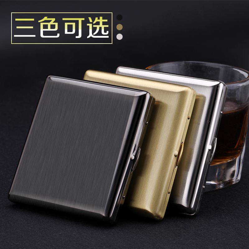 High-grade men's and women's pure copper cigarette case 20 ultra-thin creative personality automatic bullet cigarette case cigarette holder portable