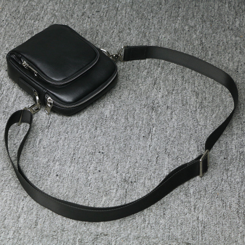 Summer leather bag shoulder bag small bag casual men's messenger bag mini shoulder bag small portable men's bag soft leather