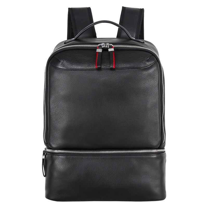 Yeruchi College Wind Head Layer Cow Leather Double Shoulder Bag Men's Bag Genuine Leather Bag Men's Bag Casual Han Version Wave Computer Bag