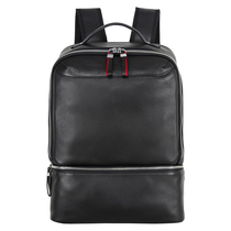 Yeruchi College Wind Head Layer Cow Leather Double Shoulder Bag Mens Bag Genuine Leather Bag Mens Backpack Casual Han Version Wave Computer Bag