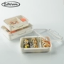 Nhật Bản Lustroware giòn hai hộp cơm trưa niêm phong cao đa chức năng hộp ăn trưa vuông chịu nhiệt - Hộp cơm điện sưởi ấm hộp cơm cắm điện hút chân không