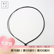 Mrs t Shen black oil wax rope Men and women couples money chain rope necklace pendant ring lanyard can be customized length