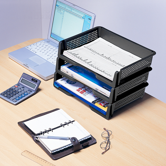Japan imported office storage plastic desktop storage shelf Multi-layer shelf Stacked A4 paper file storage box