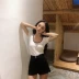 LGGDJDZ chic gió co giãn chẻ đôi quần nóng phụ nữ eo cao Joker quần short thời trang nữ Quần short