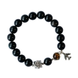 Китайский подарок девушке и парню на День святого Валентина. Обсидиановые парные браслеты. Пара серебряных жетонов любви для мальчиков и девочек.