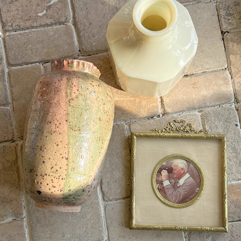 World Island British Medieval Style Handmade Ceramic Vase Pink and Green Kiln Glaze Art Flower Vessel Antique Soft Decoration Ornament