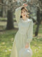 Literary retro doll collar age-reducing girl jacquard and improved cheongsam fake two-piece national style dress sweet and fresh