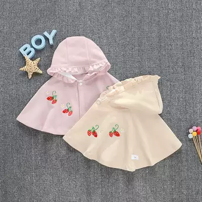 Female baby cloak Super foreign pie baby Autumn dress 11 months female three four five months baby Autumn dress
