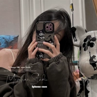 Корейский ins темно-сладкий крутой мультяшный кот подходит для iphone13promax apple 12 прозрачный девчачий мягкий чехол