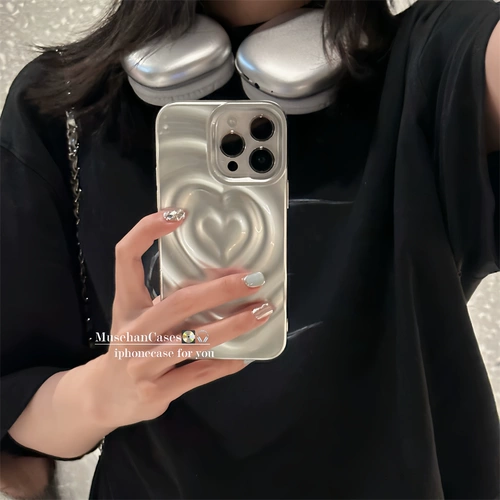 Apple, брендовый серебряный трехмерный совместимый чехол для телефона, iPhone15 Pro, iPhone 11/12/13, защитный чехол, iphone, 14, 14promax