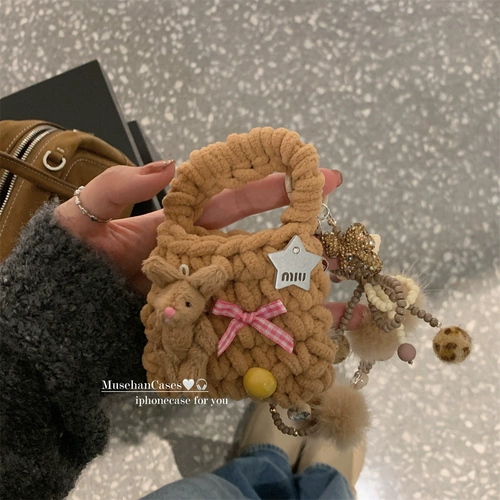 Apple, совместимая льняная сумка с бантиком, беспроводные наушники, сумка для техники, подвеска, с медвежатами, 2, bluetooth, pro2, 3