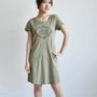 Với ngực pad bông in nhà nightdress miễn phí áo ngực áo ngực- t mới mùa hè váy nữ kích thước lớn ngắn tay áo đầm đầm cotton