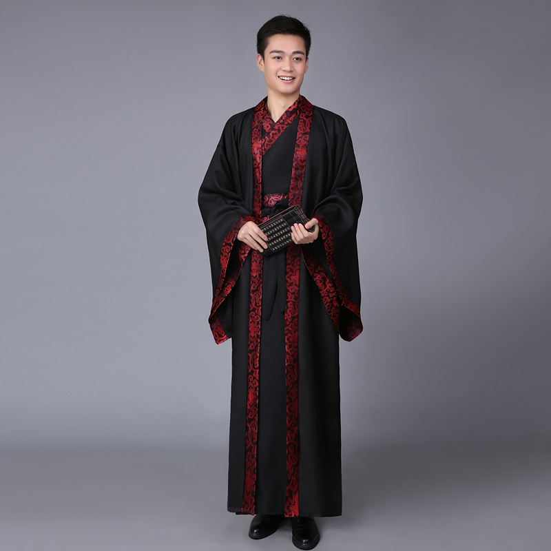 Traditional Chinese Clothing, Tang Suit, Ancient Costume, Performance Costume, Men's Black Hanfu