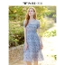 TMi Heavenly Mystery Women 2019 Mùa hè Mới Cổ tròn Đầm xếp li Đầm nữ Váy ngắn tay in Váy 191670 - Váy dài Váy dài