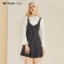 Sản phẩm mới của TMi Tian Mi dành cho phụ nữ thu đông và mùa đông váy sọc sling dress váy nữ 183082 - Sản phẩm HOT Sản phẩm HOT