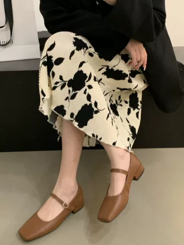 Весенняя обувь, французский стиль, 2023, в корейском стиле, из натуральной кожи