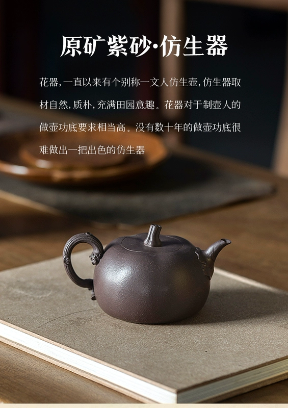 Guyuetang Yixing gốc khoáng đất sét tím ấm trà nguyên chất handmade ấm trà đích thực bộ trà bionic thiết bị bầu trời xanh bùn bí ngô đất làm ấm tử sa