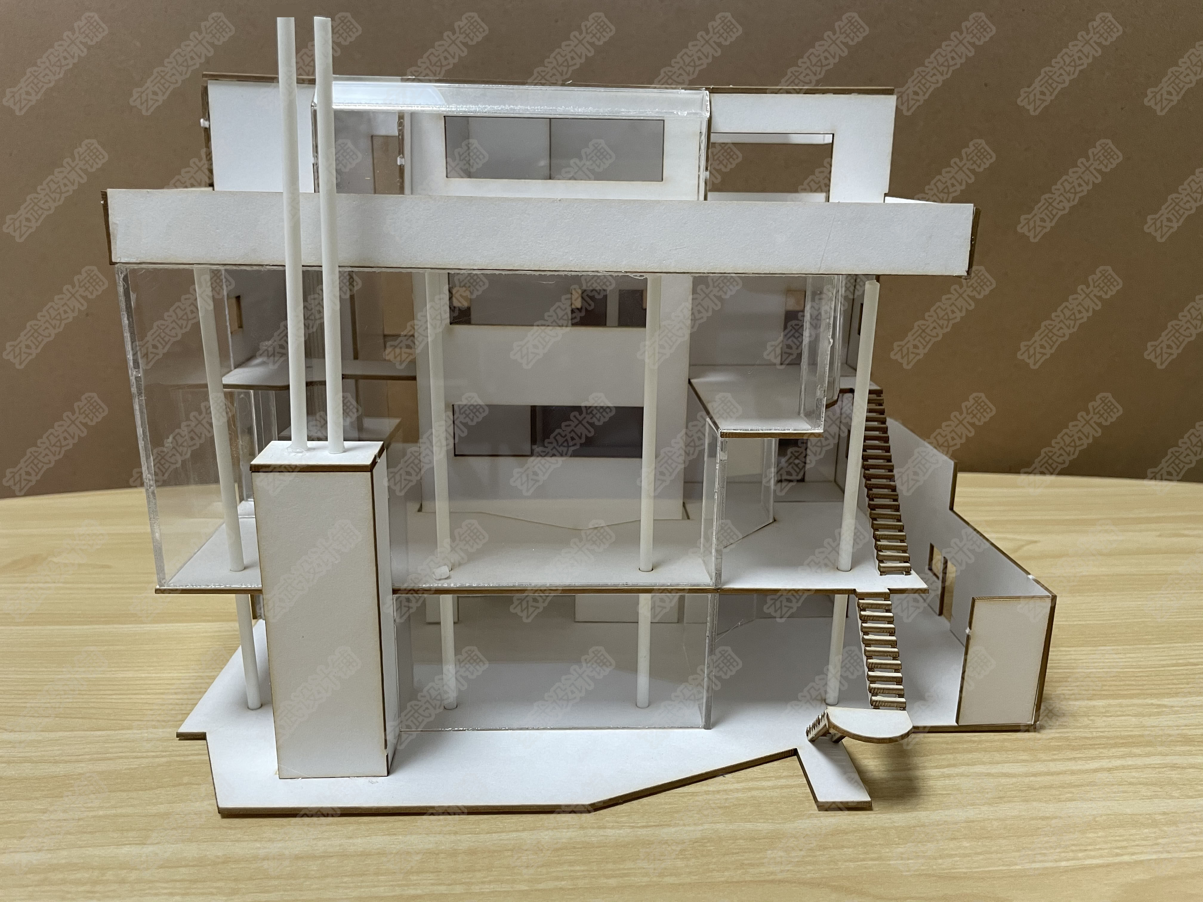 Douglas Residential Meyer Handmade Thick Cardboard Solid Model Architectural Design Architecture Classic Case