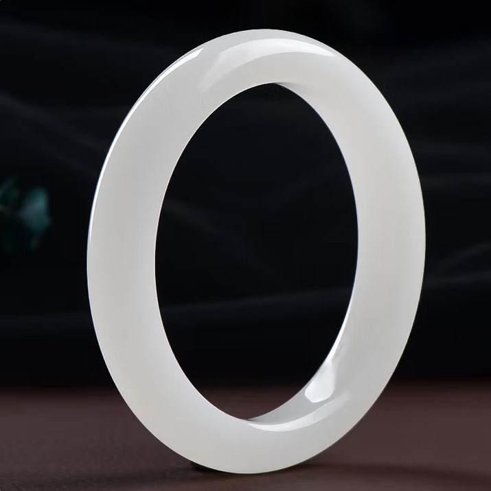 Hetian Jade, White Jade Bangle, Women's Flat Bar Jade Bracelet, Xinjiang Jade Bracelet Hetian Jade, White Jade Bangle, Women's Flat Bar Jade Bracelet, Xinjiang Jade Bracelet