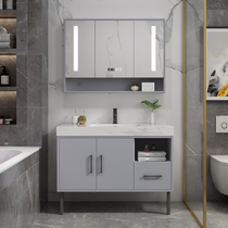 Light Lavish Rockboard Bath Room Cabinet Combined Floor Modern Simple Toilet Wash Washbasin Washbasin Wash Bench Bathroom