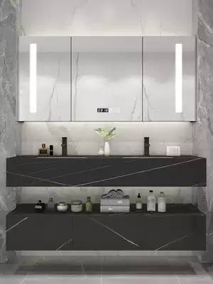 Smart rock board bathroom cabinet combination Modern simple light luxury powder room sink Bathroom set Face wash basin
