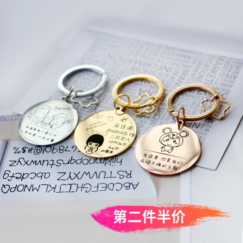 Baby Birth Memorial Badge Commemorative Badge Photo Key Button Birthday Anti-Throw Birthday Gift Personality Custom