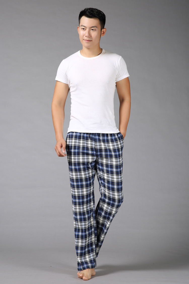 Quần pyjama nam cotton dày phần lớn kích thước bình thường quần nhà nam cotton lỏng mùa thu và mùa đông trung niên nhà cha mẹ quần quần short jean nam