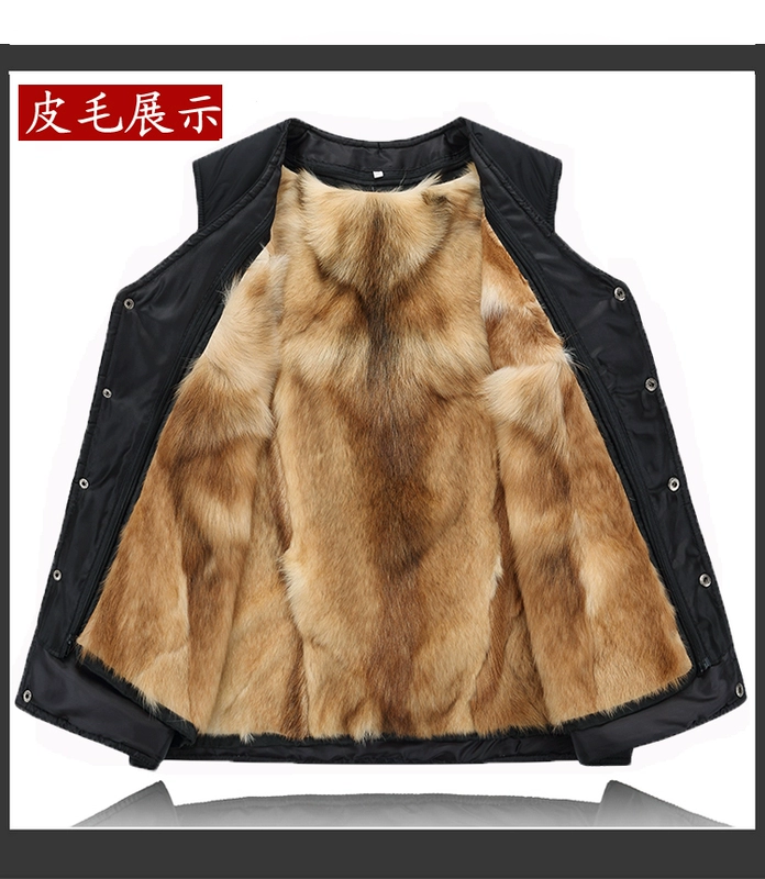Đặc biệt hàng ngày mùa thu và mùa đông da len xuống vest nam trung niên lông một vest vest ấm cotton ao ghi le