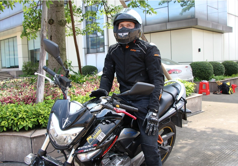Cưỡi Tribe Titanium Motorcycle Jersey Mùa hè Hiệp sĩ thoáng khí Phù hợp với xe máy nam Quần áo chống vỡ - Xe máy Rider thiết bị