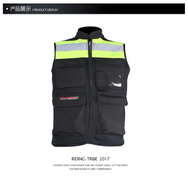 Cưỡi Tribe xe máy phản quang vest vest cưỡi quần áo hiệp sĩ an toàn huỳnh quang quần áo đồng phục vest - Xe máy Rider thiết bị găng tay đi xe