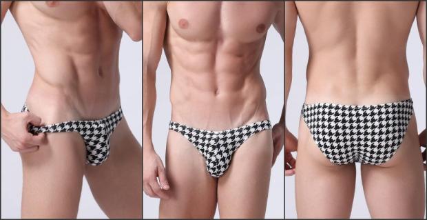 Thời trang nam in tam giác eo thấp túi đồ lót quần short thanh niên nam quần chip