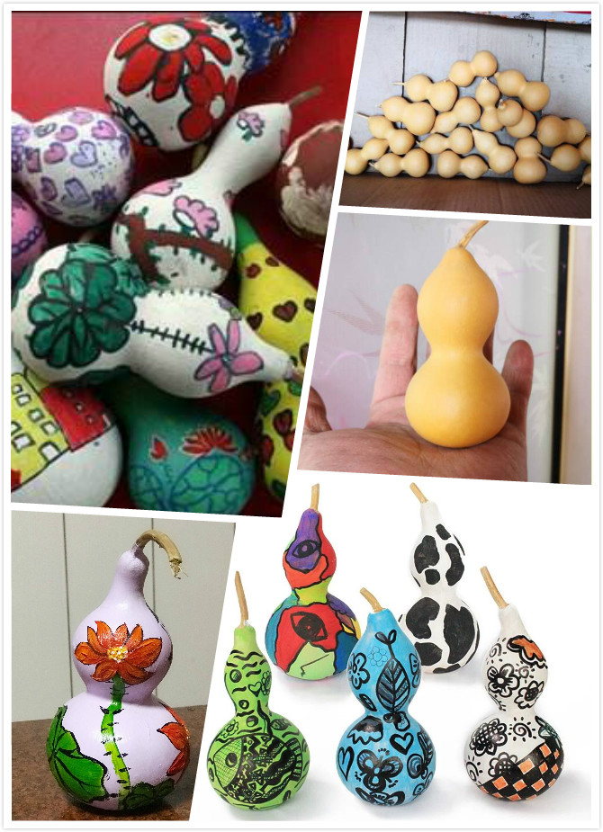 Children's kindergarten creative art materials painted diy painting hand-painted hook element gourd white skin natural gourd