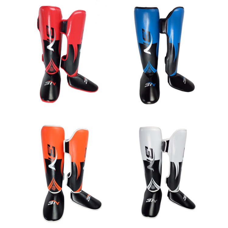 BN Sanda leg guard Muay Thai free boxing leg guard board with instep Boxing fighting Adult children's foot cover protective gear Shin