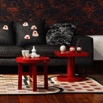 Light luxury exquisite small coffee table living room solid wood corner several household small round table living room balcony red side a few