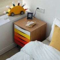 Nordic medieval bedside table modern light luxury home bedroom bedside cabinet designer art High sense bedside table