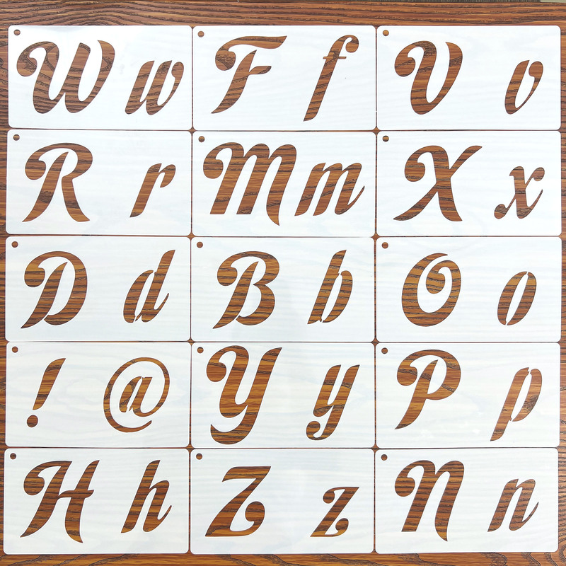 Digital English Alphabet Hollow Painting Template Handbook Painting Album DIY Simple Spray Painting Wall Stencil Mold