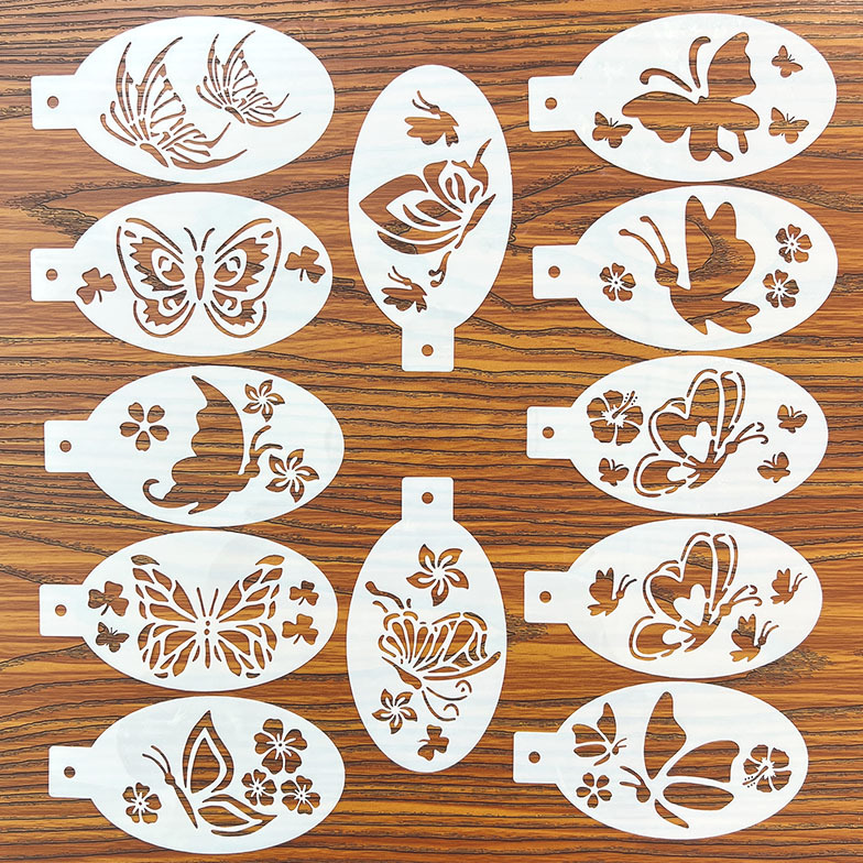 Children's Face Painting Template, Facial Hollow Butterfly Stage Makeup Flower, Delicate Girl's Eye Corner Stamping Makeup Mold