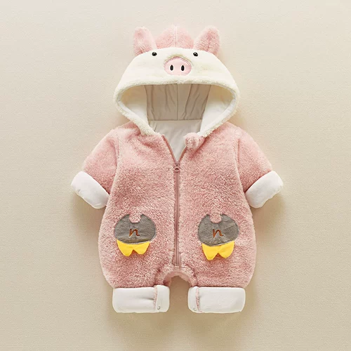 Детский комбинезон для младенца, утепленное демисезонное термобелье, брендовый комплект, милый пуховик, 3 мес.