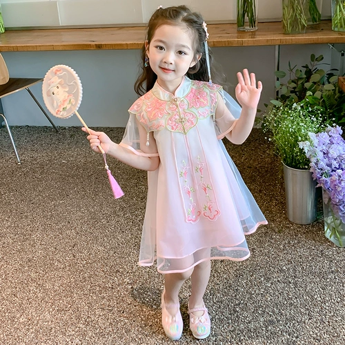 Летняя одежда, летнее ханьфу, детская юбка, детский наряд маленькой принцессы, китайский стиль