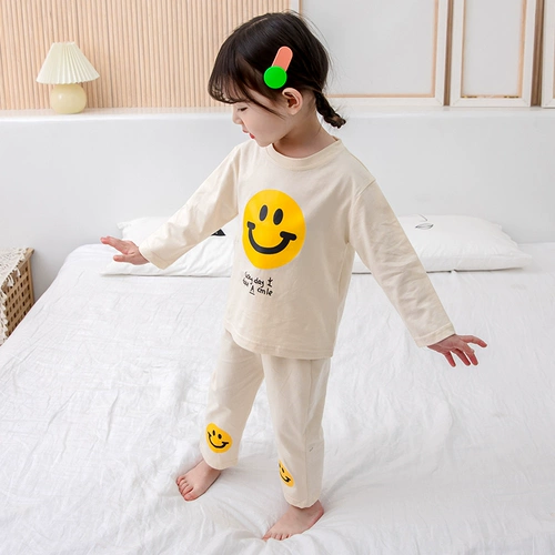 Детская пижама, хлопковый лонгслив для принцессы, комплект для девочек, осенняя, детская одежда, в западном стиле