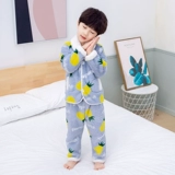 Детская демисезонная фланелевая пижама для мальчиков, коралловый бархатный зимний комплект, увеличенная толщина