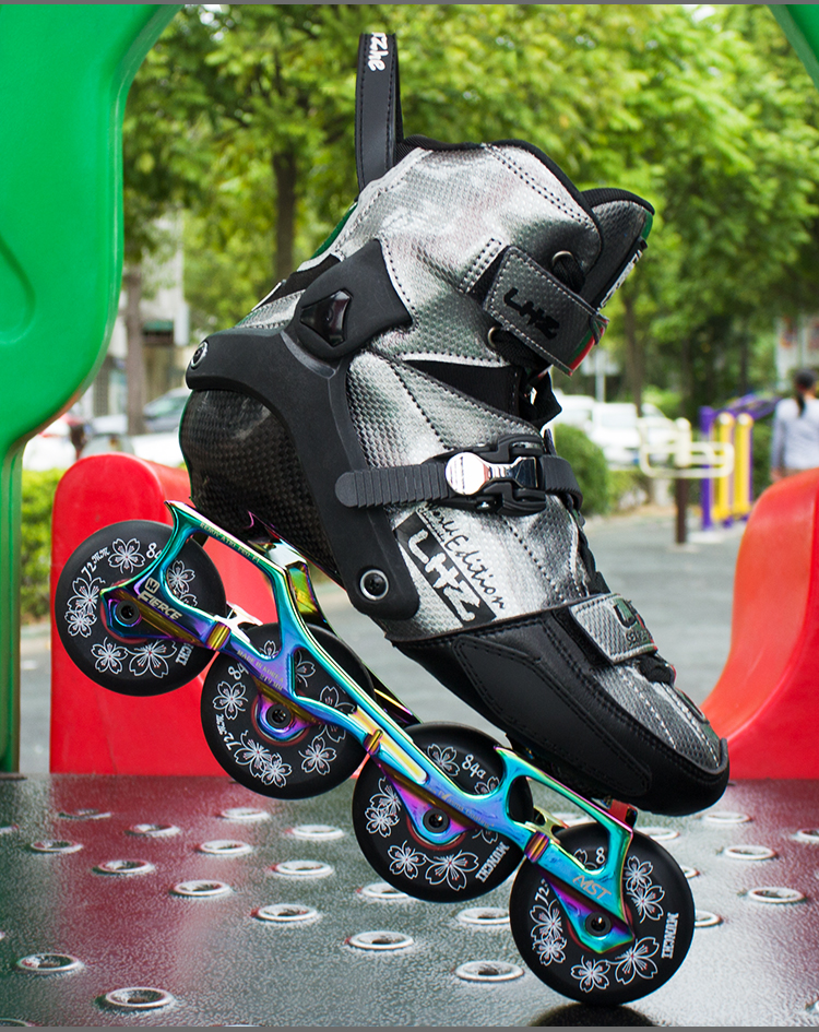 Large orange carbon fiber silver bullet KSJ straight row wheel Thunder Thunder Thunder skate HV brake S4 flat flower shoe IGO